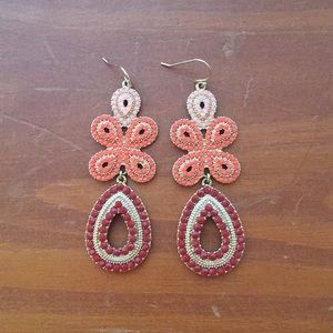 Stella & Dot coral statement earrings